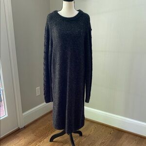 GAP medium tall sweater dress boxy textured soft layering dark academia charcoal